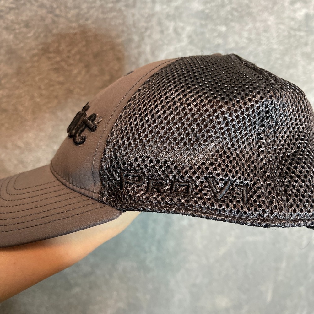 Titleist Pro V1 FootJoy Mesh Stretch Fitted Golf Hat Baseball Cap M/L Gray Black - Picture 4 of 8